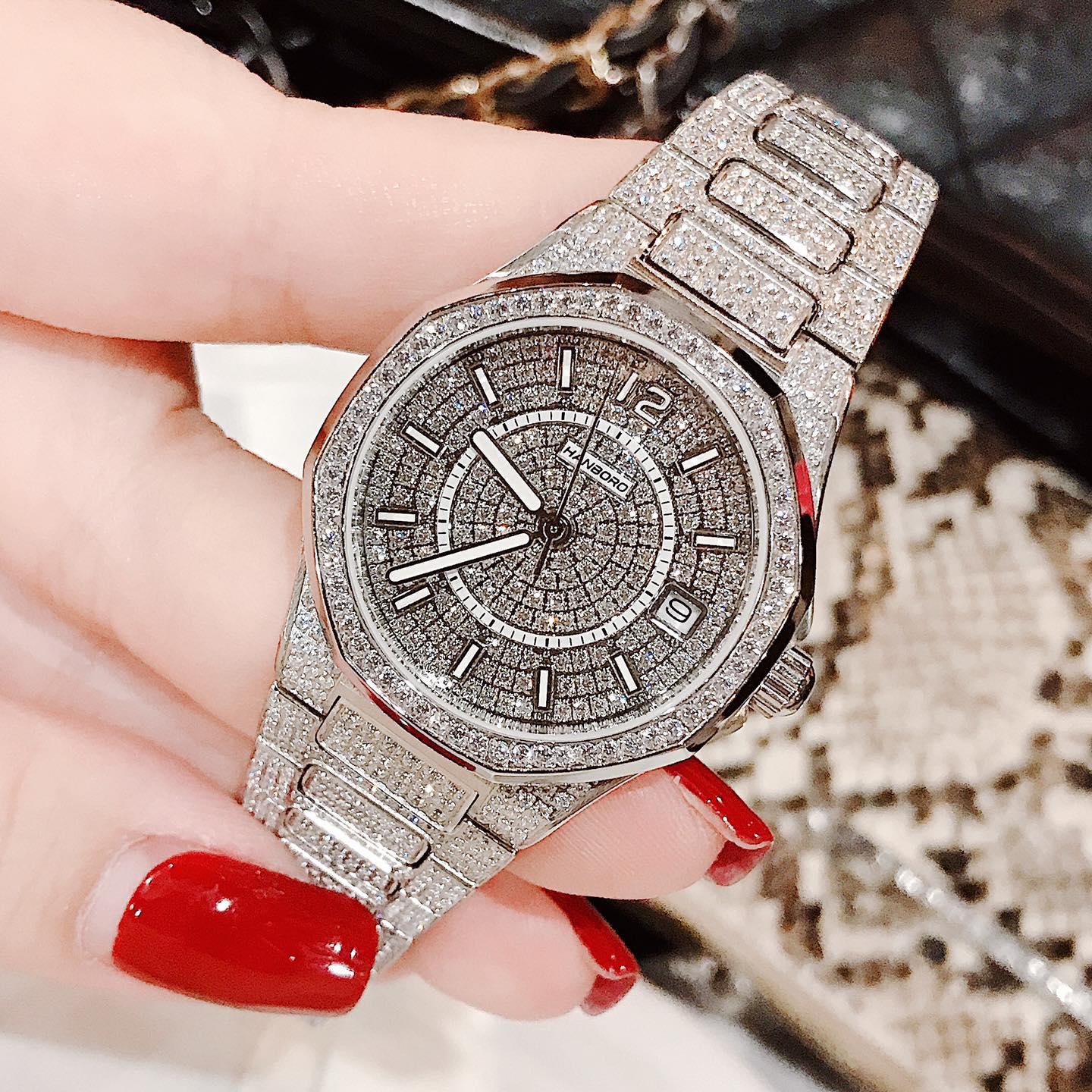 Đồng Hồ Hanboro Chính Hãng Nữ Silver Stainless Steel Ladies Watch